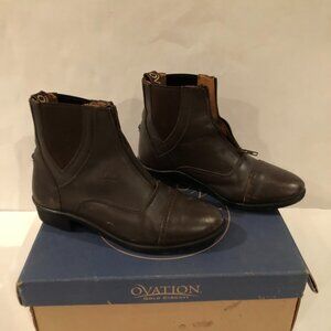 Ovation Gold Circuit Ladies Dark Brown Zip Paddock Riding Boots - Size 7.5